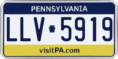 PA license plate LLV5919
