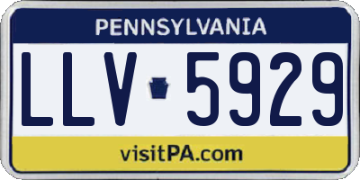 PA license plate LLV5929