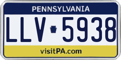 PA license plate LLV5938