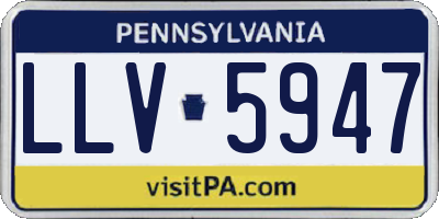 PA license plate LLV5947