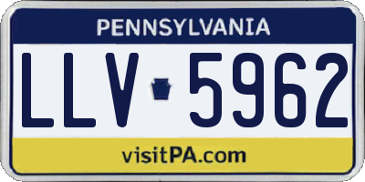 PA license plate LLV5962