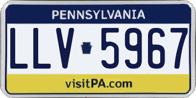 PA license plate LLV5967