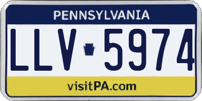 PA license plate LLV5974