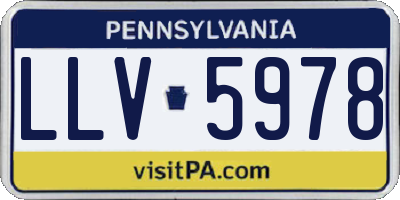 PA license plate LLV5978