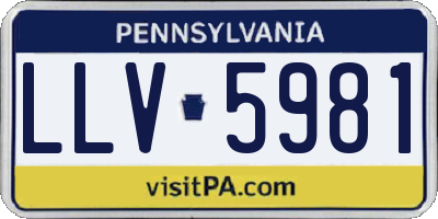 PA license plate LLV5981