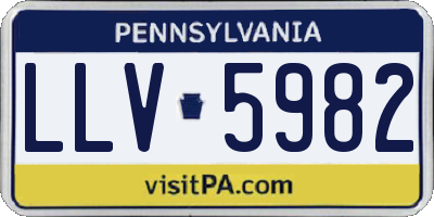 PA license plate LLV5982