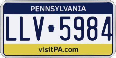 PA license plate LLV5984