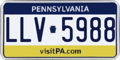 PA license plate LLV5988