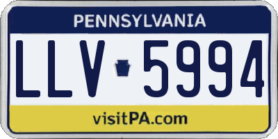 PA license plate LLV5994