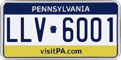 PA license plate LLV6001