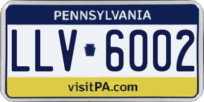 PA license plate LLV6002