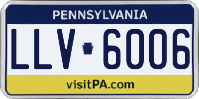 PA license plate LLV6006