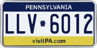 PA license plate LLV6012