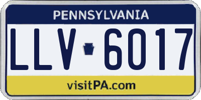 PA license plate LLV6017