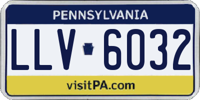 PA license plate LLV6032