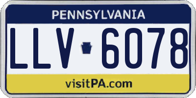 PA license plate LLV6078