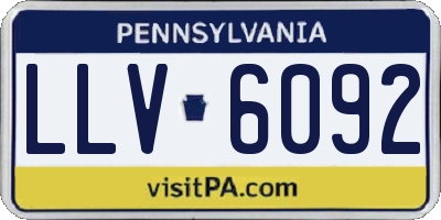 PA license plate LLV6092
