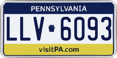 PA license plate LLV6093