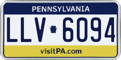 PA license plate LLV6094