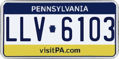 PA license plate LLV6103