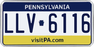 PA license plate LLV6116