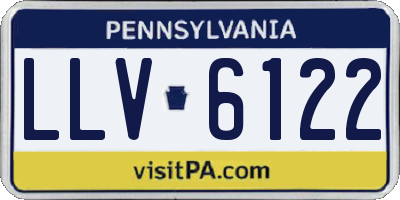 PA license plate LLV6122