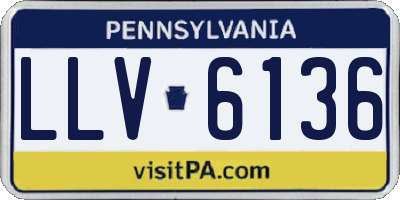 PA license plate LLV6136