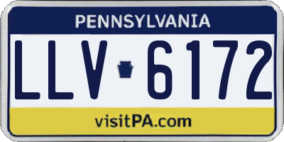 PA license plate LLV6172
