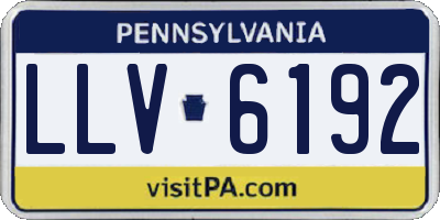 PA license plate LLV6192