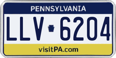PA license plate LLV6204