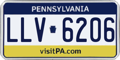 PA license plate LLV6206