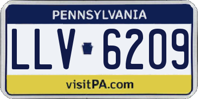 PA license plate LLV6209