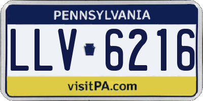 PA license plate LLV6216