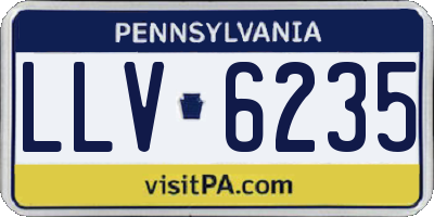 PA license plate LLV6235
