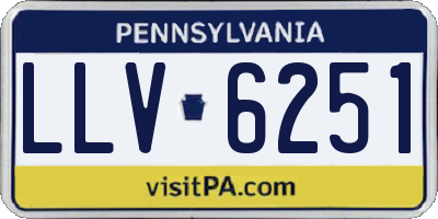 PA license plate LLV6251