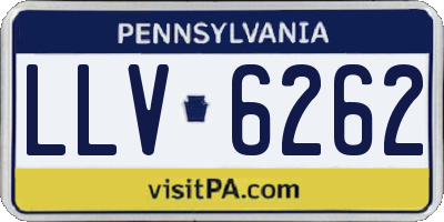 PA license plate LLV6262