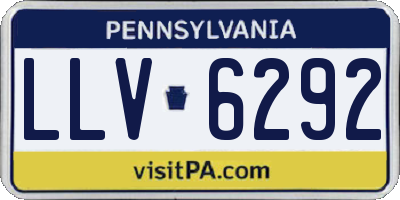 PA license plate LLV6292