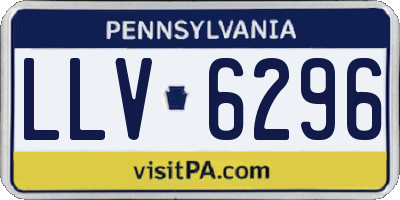 PA license plate LLV6296
