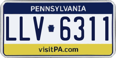 PA license plate LLV6311