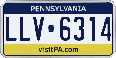 PA license plate LLV6314