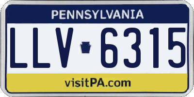 PA license plate LLV6315