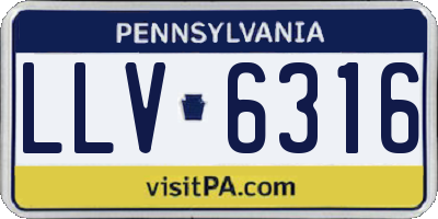 PA license plate LLV6316