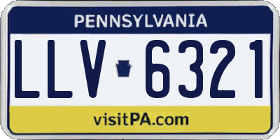PA license plate LLV6321
