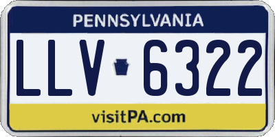 PA license plate LLV6322