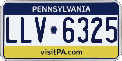 PA license plate LLV6325