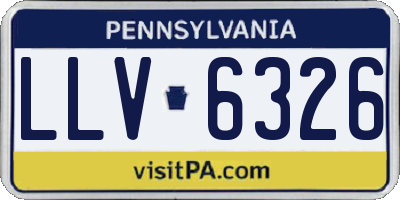 PA license plate LLV6326