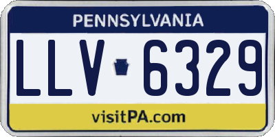 PA license plate LLV6329