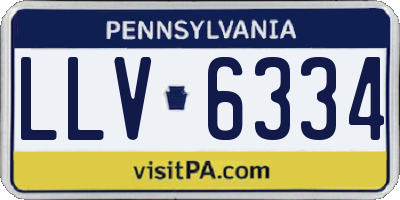PA license plate LLV6334