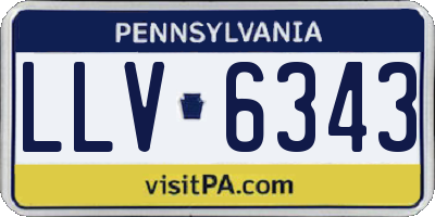 PA license plate LLV6343