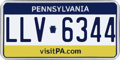 PA license plate LLV6344